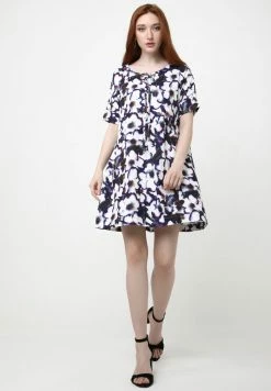 Madam-T LAURA - Robe De Jour - Weiß, Lila