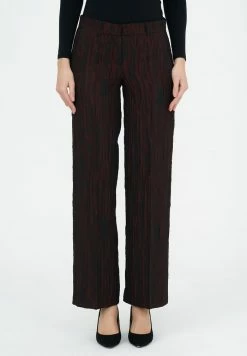 Madam-T ROZALIA - Pantalon Classique - Black/burgundy