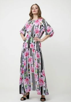 Madam-T GRETELE - Robe Longue - Weiß Rosa