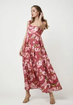 Madam-T TOSCANA - Robe Longue - Rosa, Grün