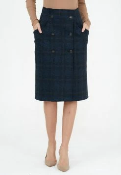 Madam-T ROCK NORMA - Jupe Portefeuille - Dark Blue