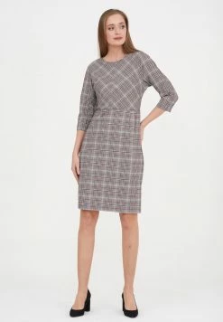 Madam-T KORFU - Robe Fourreau - Grünes Leder, Burgund.