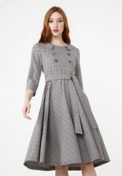 Madam-T VESTA - Robe De Jour - Grau,/rosa