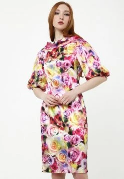 Madam-T Robe Fourreau - Gelb, Lila -Madam-T Soldes 2022 ea6fb02e8d9d49fcb2ca467e4ee9075f