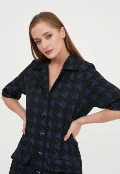 Madam-T ORSOLA - Robe Chemise - Schwarz/blau -Madam-T Soldes 2022 eab8e3052fb24187800b9992b53d6c5a