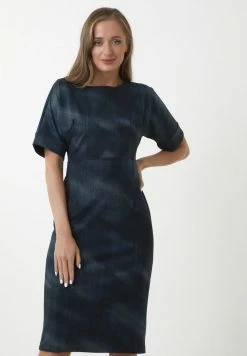 Madam-T KLEID ALTEA - Robe Fourreau - Blau, Schwarz