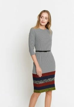 Madam-T TROPICANA - Robe Fourreau - Grau, Rot