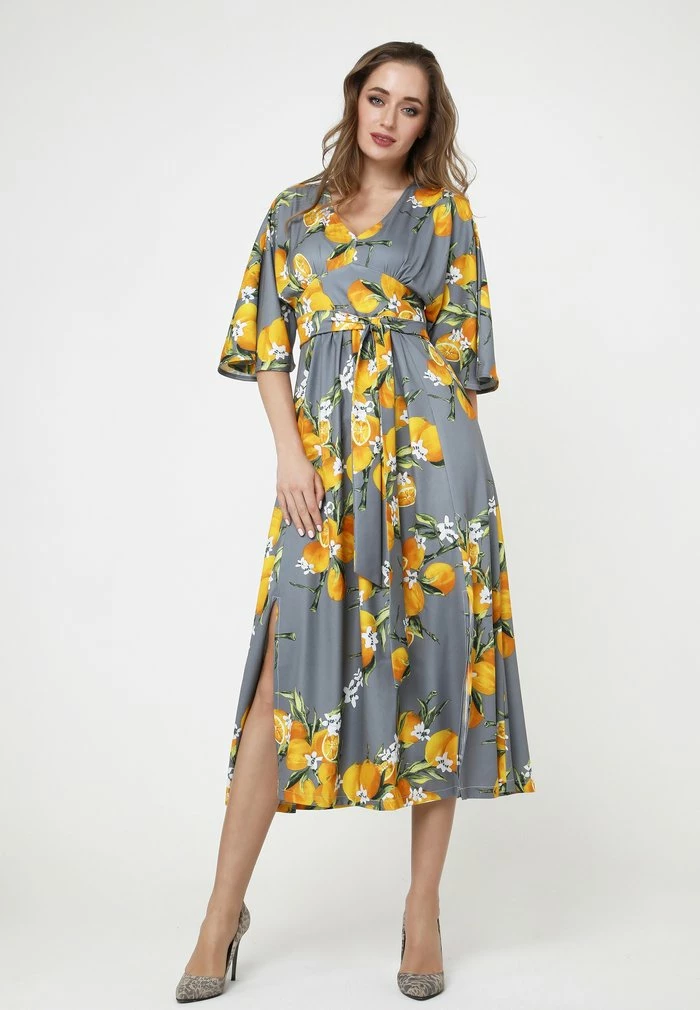 Madam-T Robe De Jour - Grau Gelb 2 Madam-T Robe De Jour - Grau Gelb – Image 2