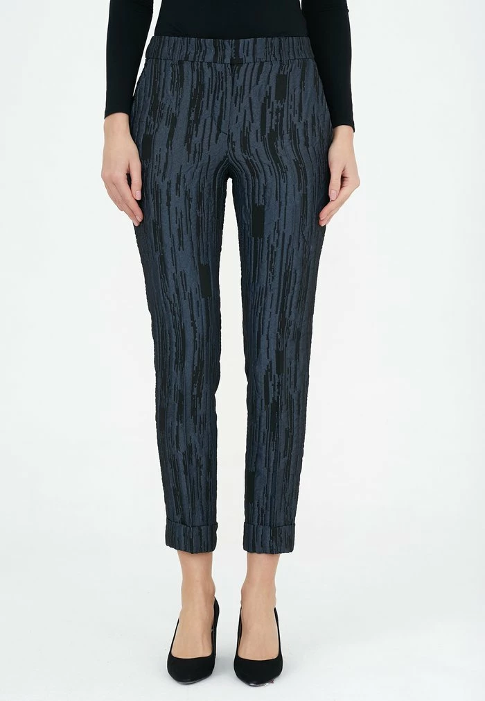 Madam-T MARIO - Pantalon Classique - Schwarz/blau 1 Madam-T MARIO - Pantalon Classique - Schwarz/blau