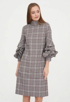 Madam-T VANESSA - Robe De Jour - Grünes Leder/olegine Rot