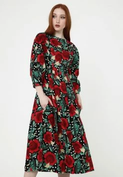 Madam-T Robe De Jour - Schwarz, Rot