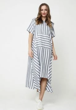 Madam-T KIRATA - Robe De Jour - Blau, Weiß