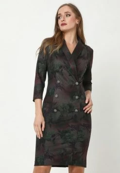 Madam-T KONTATA - Robe Fourreau - Grün, Pflaume