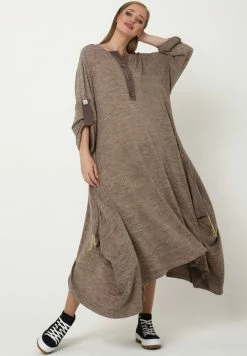 Madam-T PULSARA - Robe Longue - Dunkel-beige -Madam-T Soldes 2022 edfee1d27b7a41e0925e5867363270f6