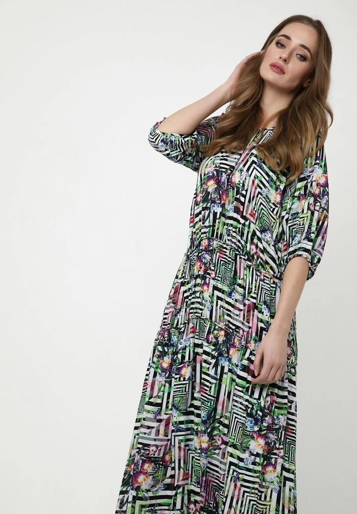 Madam-T GRETELE - Robe Longue - Hellgrün Schwarz 6 Madam-T GRETELE - Robe Longue - Hellgrün Schwarz – Image 6