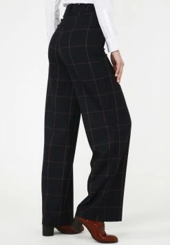 Madam-T HOSE MERIL - Pantalon Classique - Blau/ Braun -Madam-T Soldes 2022 ef9d7bf12d864405a0e629b1214f64fc