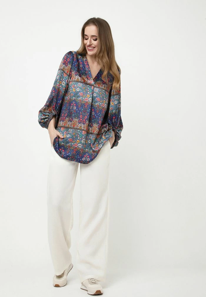 Madam-T EUSTACE - Blouse - Blau Rot 2 Madam-T EUSTACE - Blouse - Blau Rot – Image 2