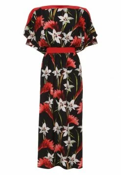 Madam-T TSURUMI - Robe Longue - Schwarz, Rot -Madam-T Soldes 2022 f1a35cb2d0794a679654cbd3d73453ce