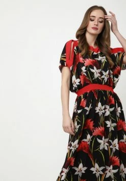 Madam-T TSURUMI - Robe Longue - Schwarz, Rot -Madam-T Soldes 2022 f1c3ff80f6444a83984f55c064e9917d