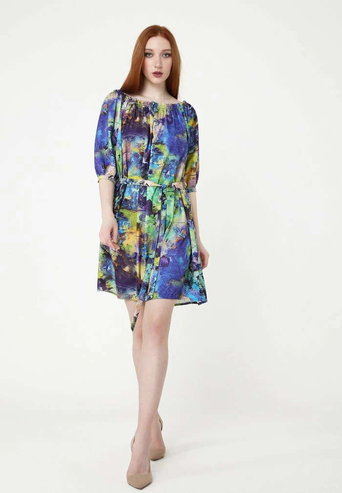 Madam-T GREENELLA - Robe De Jour - Multi Coloured 2 Madam-T GREENELLA - Robe De Jour - Multi Coloured – Image 2