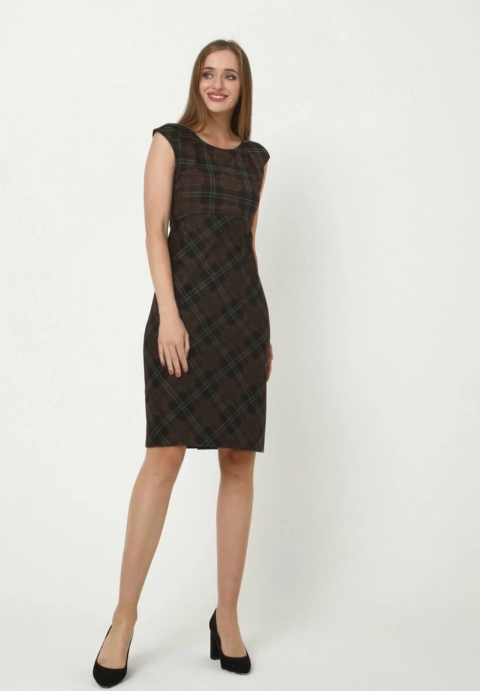 Madam-T MUTALA - Robe Fourreau - Schwarz Senf 2 Madam-T MUTALA - Robe Fourreau - Schwarz Senf – Image 2