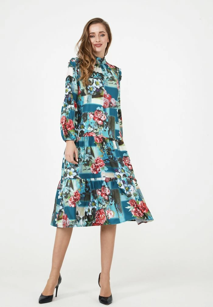 Madam-T PAOLINA - Robe De Jour - Aqua Rot 4 Madam-T PAOLINA - Robe De Jour - Aqua Rot – Image 4