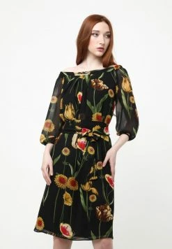 Madam-T Robe De Jour - Schwarz, Gelb