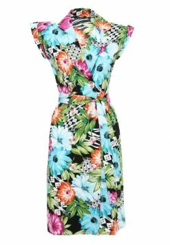 Madam-T ATERATA - Robe De Jour - Schwarz, Hellblau -Madam-T Soldes 2022 f6bb42fc4d6a43ff872d031c1d4a8a01