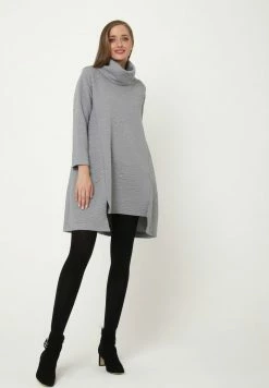 Madam-T Robe En Jersey - Grau -Madam-T Soldes 2022 f72b60f0d2dd4a5c8c1e27426c6d6af4