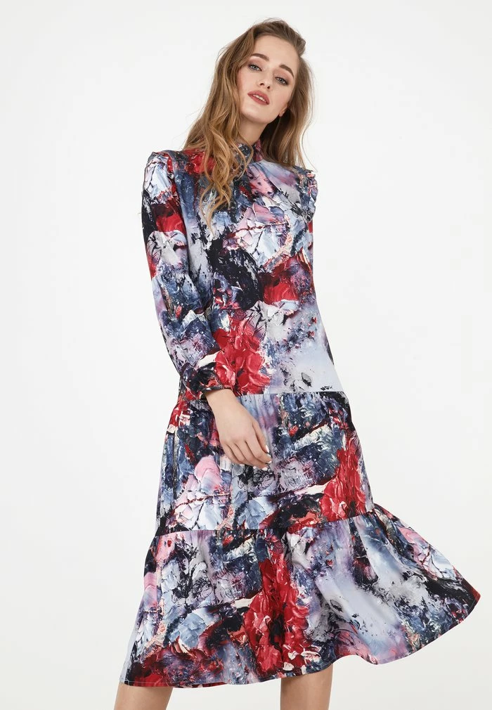 Madam-T PAOLINA - Robe De Jour - Dunkelgrau/ Weinrot 1 Madam-T PAOLINA - Robe De Jour - Dunkelgrau/ Weinrot