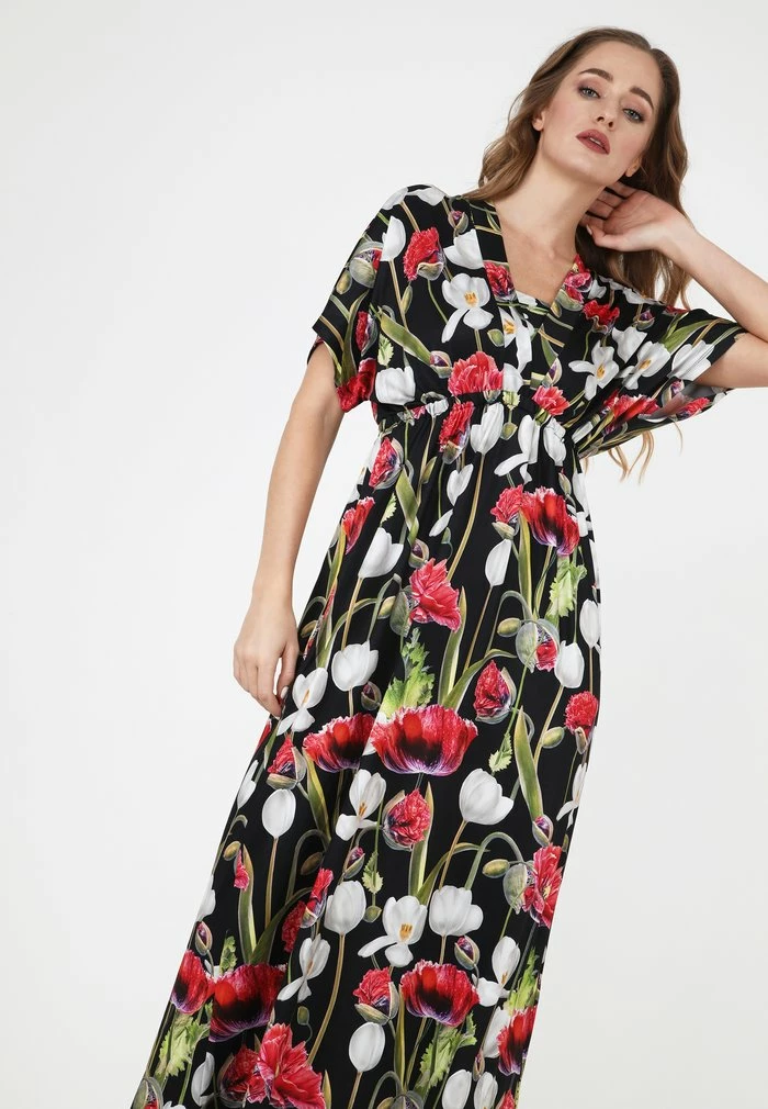 Madam-T LESTRA - Robe De Jour - Schwarz/ Khaki 4 Madam-T LESTRA - Robe De Jour - Schwarz/ Khaki – Image 4