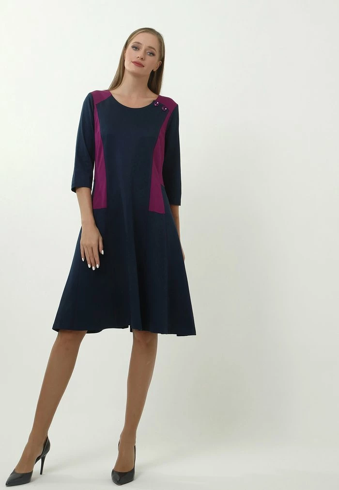 Madam-T Robe En Jersey - Blue, Purple 2 Madam-T Robe En Jersey - Blue, Purple – Image 2