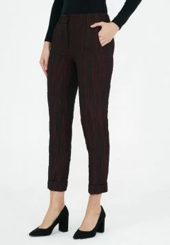 Madam-T MARIO - Pantalon Classique - Schwarz/burgund