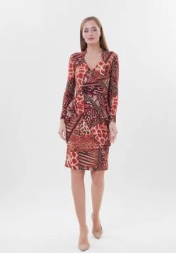 Madam-T COSTA - Robe Fourreau - Beige Emmanine Rot