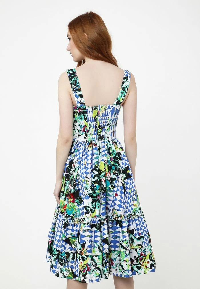 Madam-T KERSTIN - Robe De Jour - Weiß, Kornblumenblau 2 Madam-T KERSTIN - Robe De Jour - Weiß, Kornblumenblau – Image 2