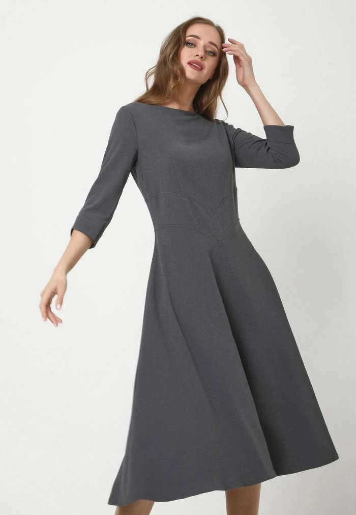 Madam-T Robe De Jour - Dunkelgrau 3 Madam-T Robe De Jour - Dunkelgrau – Image 3