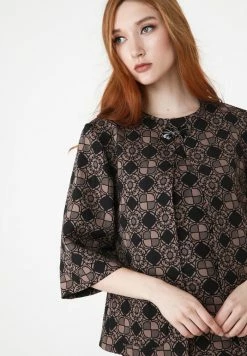 Madam-T Blouson Bomber - Schwarz/ Beige -Madam-T Soldes 2022 fa766ad9debb46ab8ac80265c1808e1c