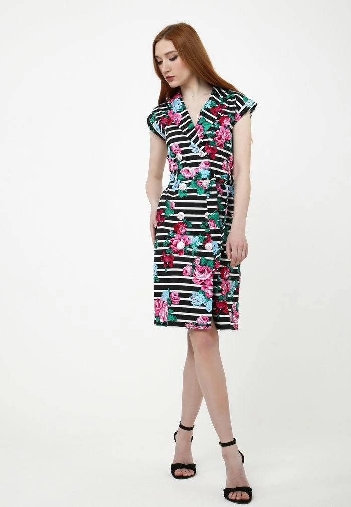 Madam-T ATERATA - Robe De Jour - Schwarz, Rosa 4 Madam-T ATERATA - Robe De Jour - Schwarz, Rosa – Image 4