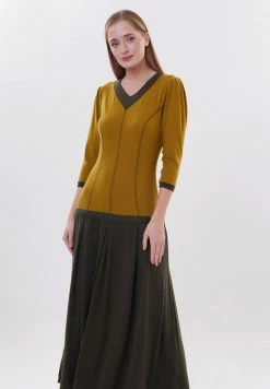 Madam-T VARZINA - Robe Longue - Senf/khaki -Madam-T Soldes 2022 fbc6c44b4b9645b096e2beb070f25d2b