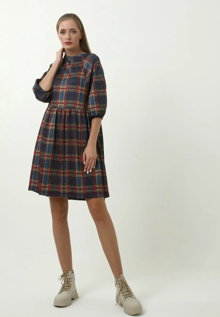 Madam-T ADAMASA - Robe De Jour - Blau/rot 3 Madam-T ADAMASA - Robe De Jour - Blau/rot – Image 3