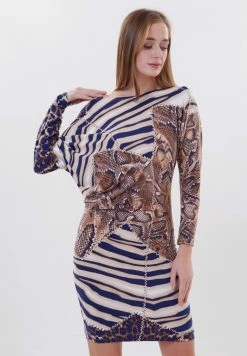 Madam-T KASANDRA - Robe De Jour - Beige,/blau -Madam-T Soldes 2022 fbe7b740365541dd9eea404fae7fa0a7