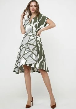 Madam-T Robe De Jour - Khaki, Weiß -Madam-T Soldes 2022 fc77ffb106f54f7b807b30462b22c6b9