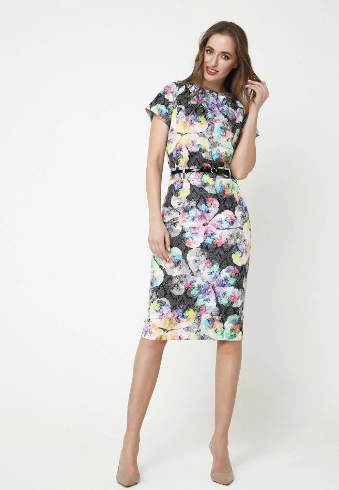 Madam-T CALYPSO - Robe Fourreau - Anthrazit/flieder 2 Madam-T CALYPSO - Robe Fourreau - Anthrazit/flieder – Image 2