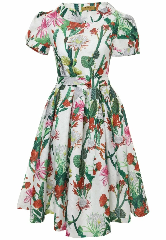 Madam-T RETRONA - Robe De Jour - Weiß Grün 7 Madam-T RETRONA - Robe De Jour - Weiß Grün – Image 7