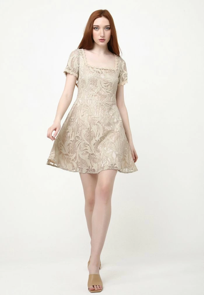 Madam-T AGAVA - Robe De Soirée - Beige 2 Madam-T AGAVA - Robe De Soirée - Beige – Image 2