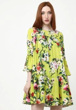 Madam-T EDEMIA - Robe De Jour - Hellgrün, Rosa