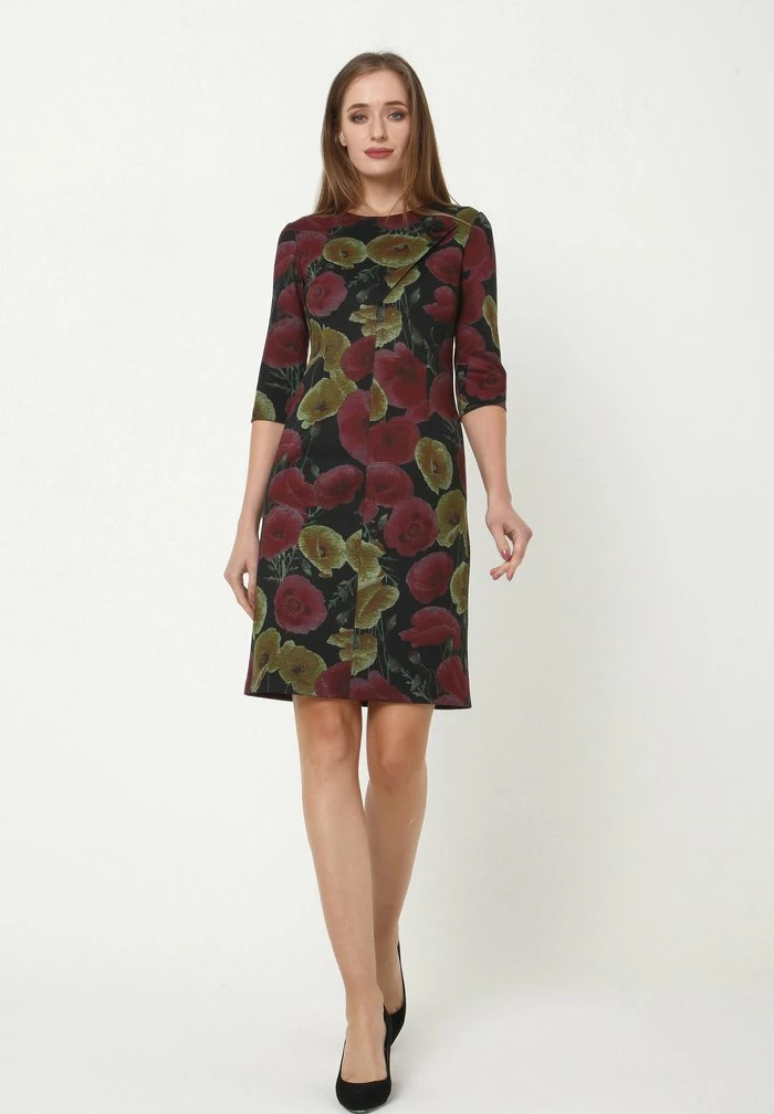 Madam-T JERSEYKLEID - Robe En Jersey - Schwarz/weinrot 4 Madam-T JERSEYKLEID - Robe En Jersey - Schwarz/weinrot – Image 4