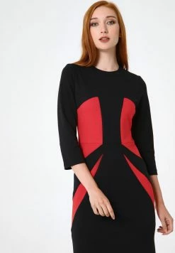 Madam-T Robe Fourreau - Schwarz Rot 10 Madam-T Robe Fourreau - Schwarz Rot -Madam-T Soldes 2022 ffe67a02d3104567bc60a7a244f782a2