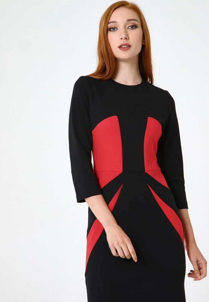 Madam-T Robe Fourreau - Schwarz Rot 4 Madam-T Robe Fourreau - Schwarz Rot – Image 4